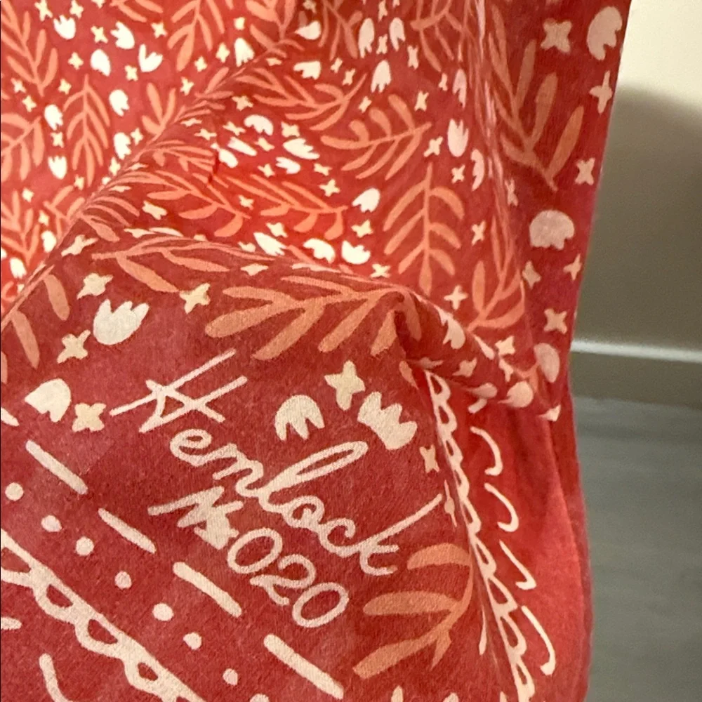 Worn perfectly‎ pre faded Hemlock goods summer cotton Red Floral Bandana 24”